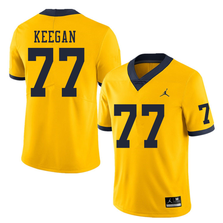 Men #77 Trevor Keegan Michigan Wolverines College Football Jerseys Sale-Yellow